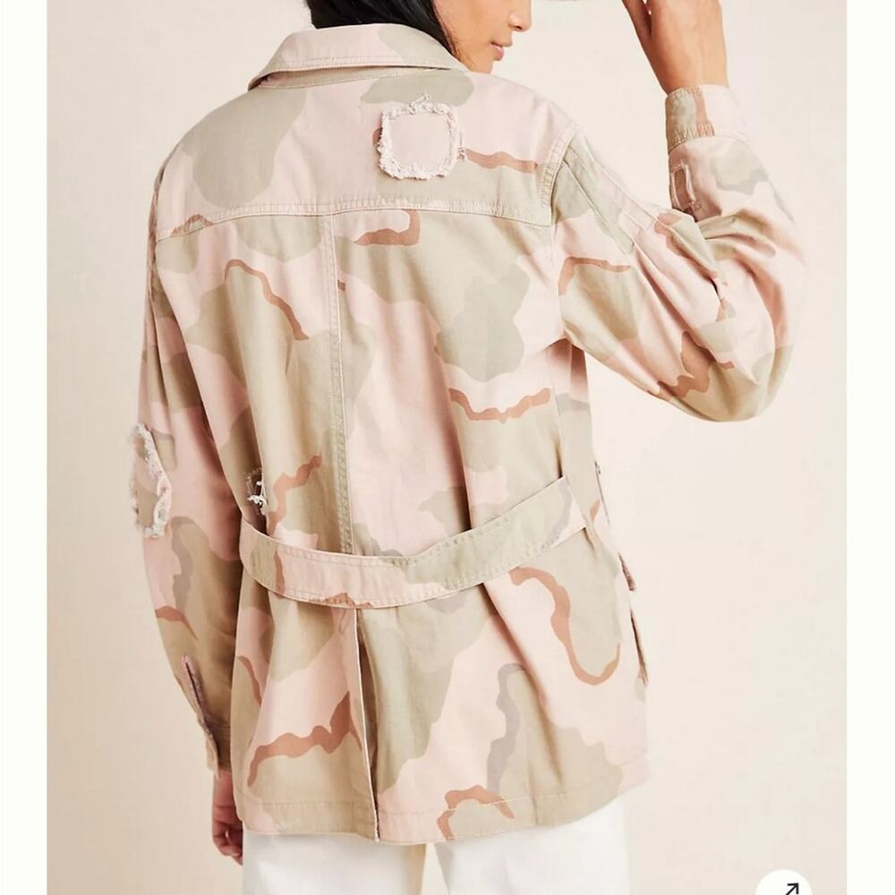 Anthropologie Pink Green Lisa Utility Camo Jacket Size S - Picture 2 of 8